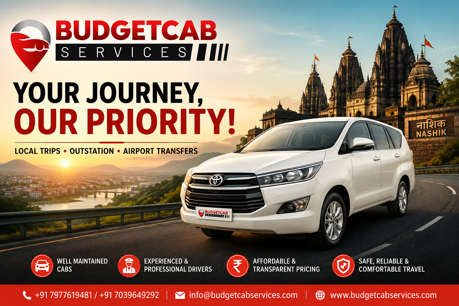 Budget Cab Services in Nashik for local and outstation travel