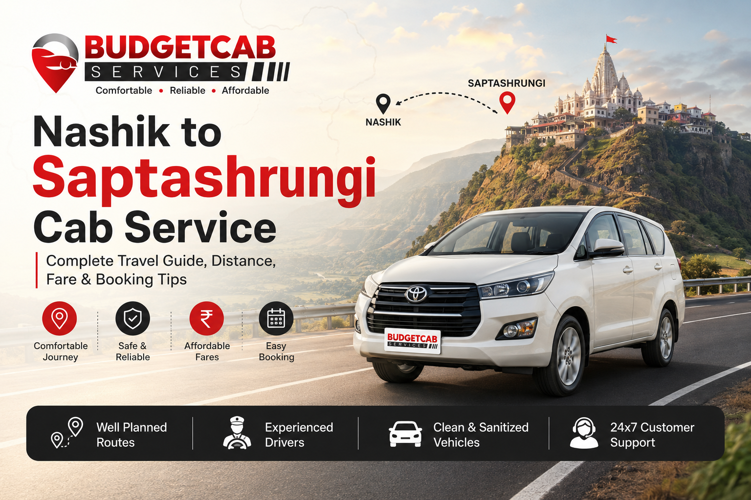 Nashik to Saptashrungi Cab Service – BudgetCab Services.