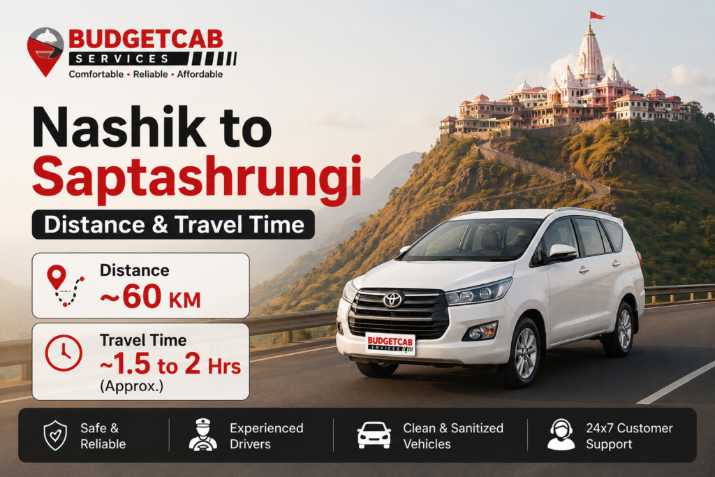 Nashik to Saptashrungi distance and travel time – approximately 60 km and 1.5–2 hours.