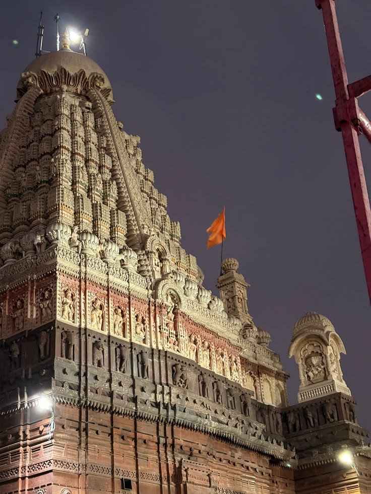 Grishneshwar Jyotirlinga Temple near Ellora Caves in Aurangabad, Maharashtra, a historic Hindu pilgrimage site known for its traditional stone architecture.