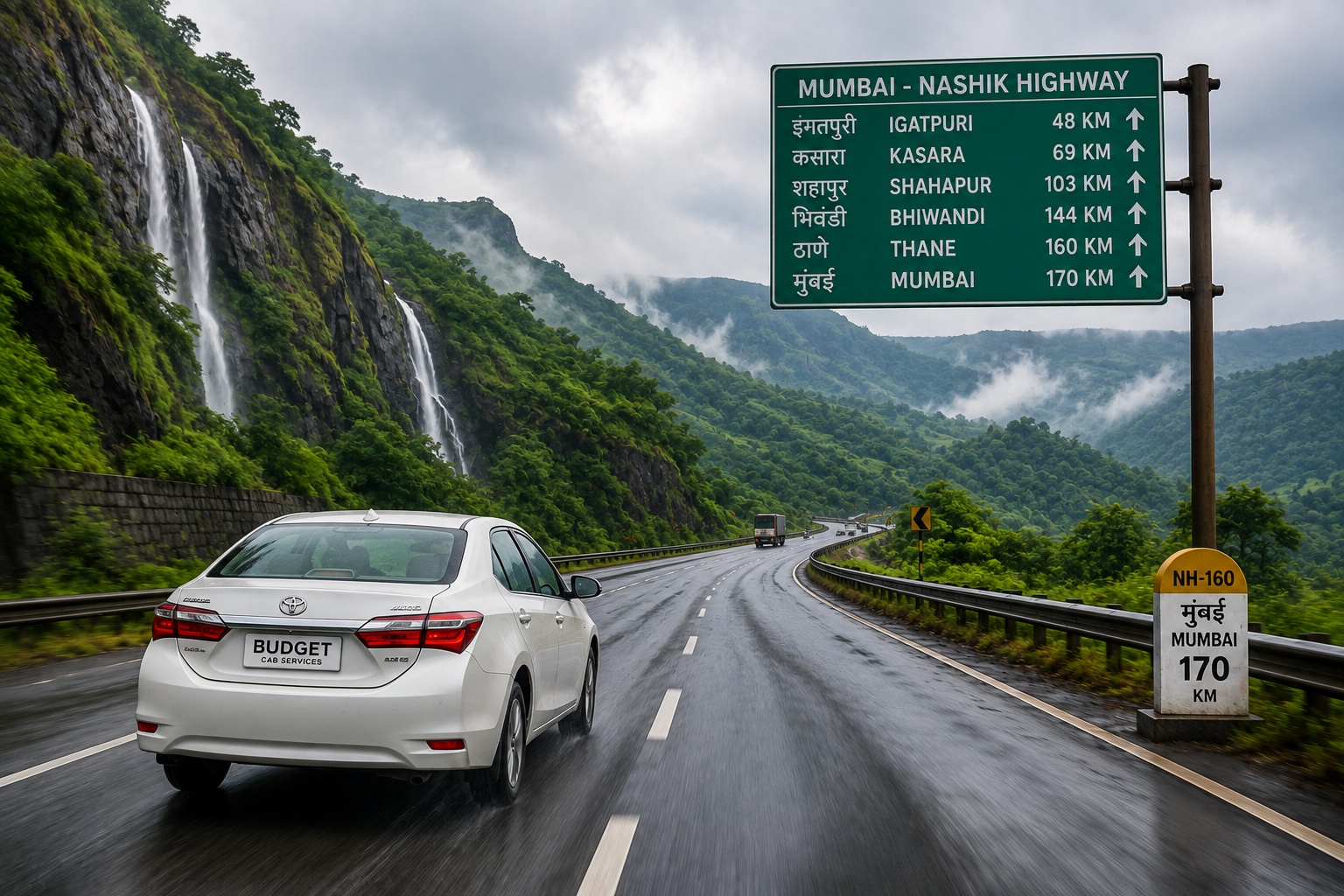 Nashik Mumbai highway cab journey through the Western Ghats