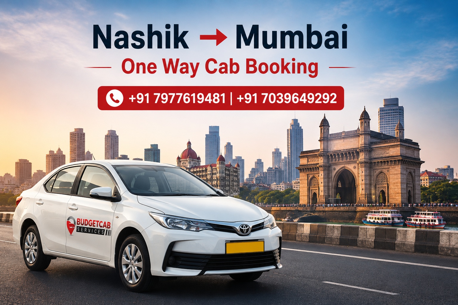 Nashik to Mumbai one way cab booking with Mumbai skyline