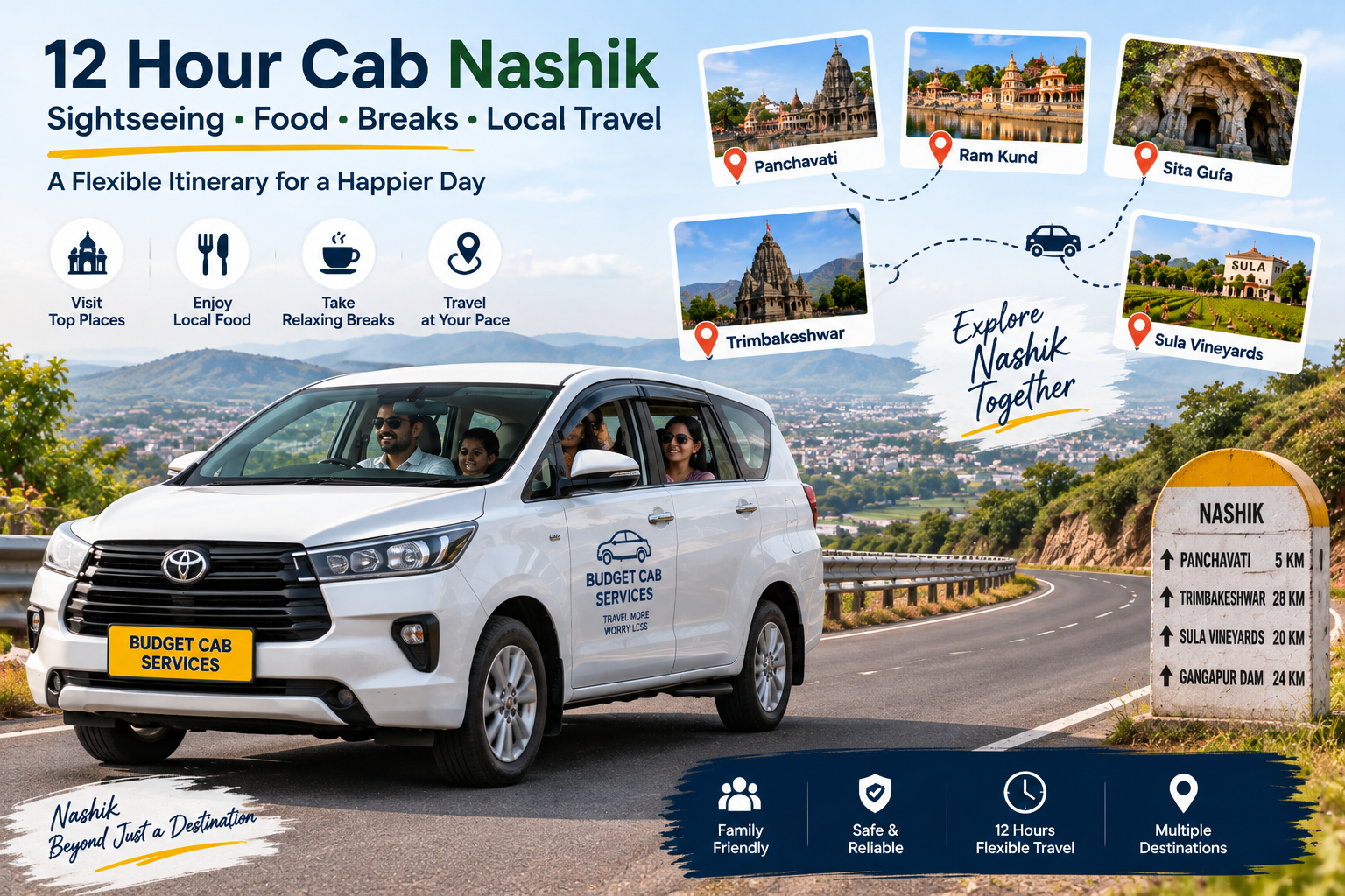 12 Hour Cab Nashik sightseeing itinerary