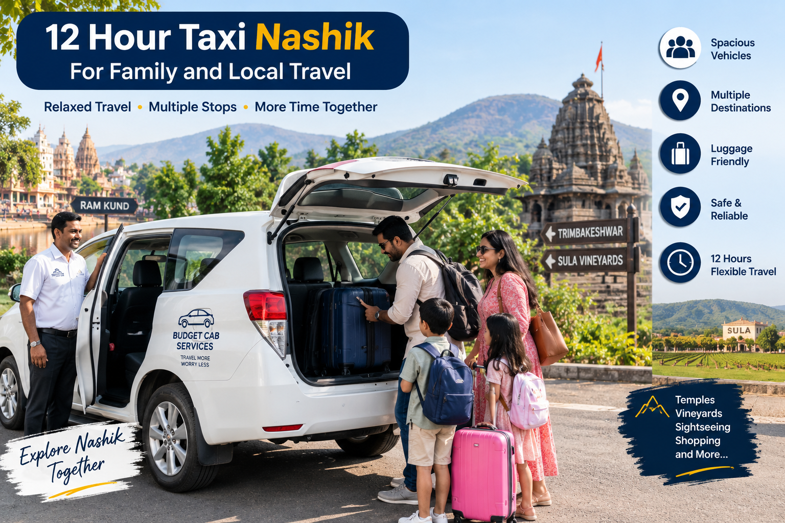 12 Hour Taxi Nashik for family and local travel
