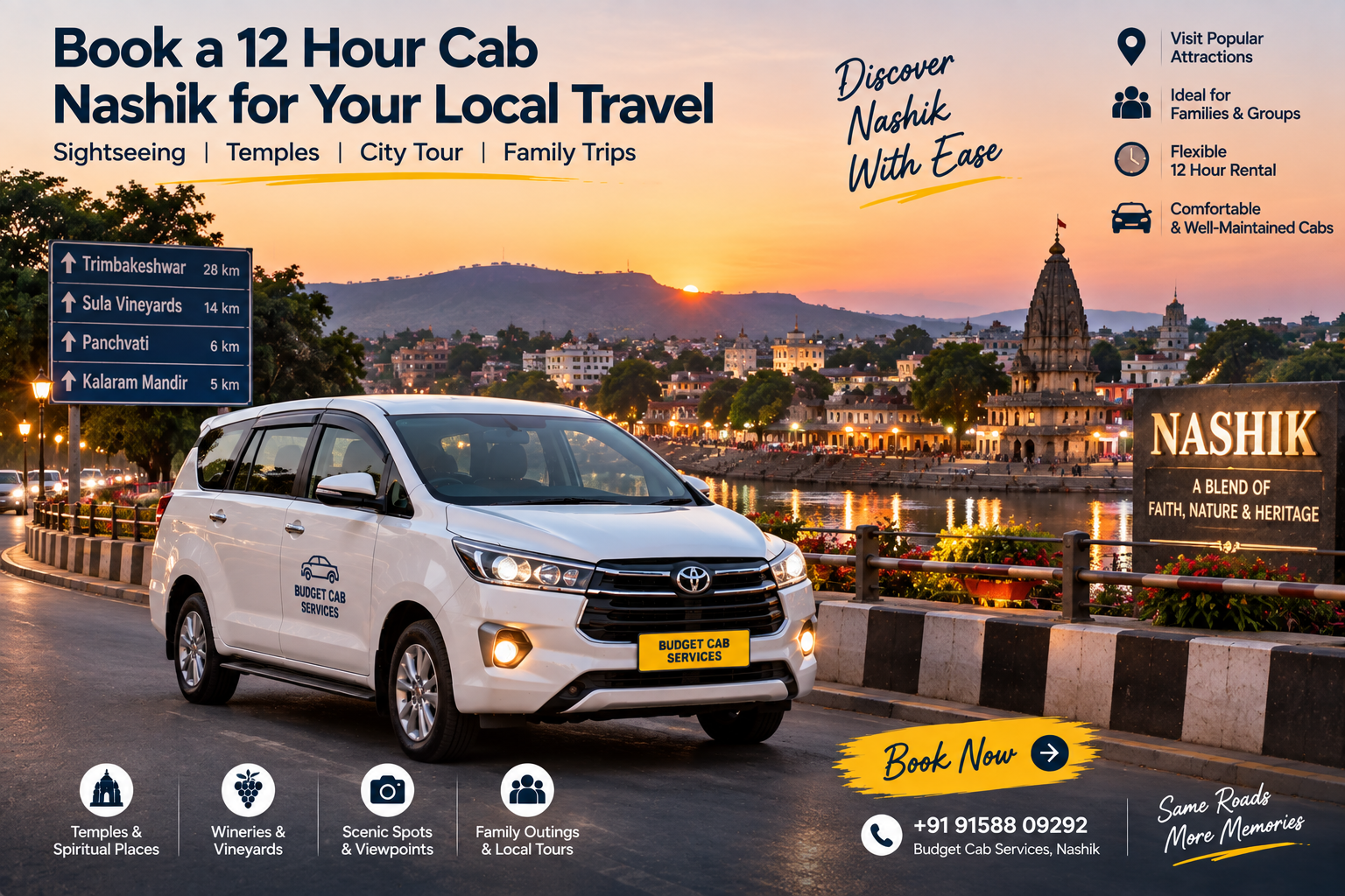 Book 12 Hour Taxi Nashik for local travel