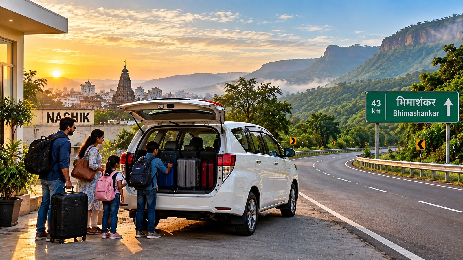 Nashik to Bhimashankar taxi journey planning
