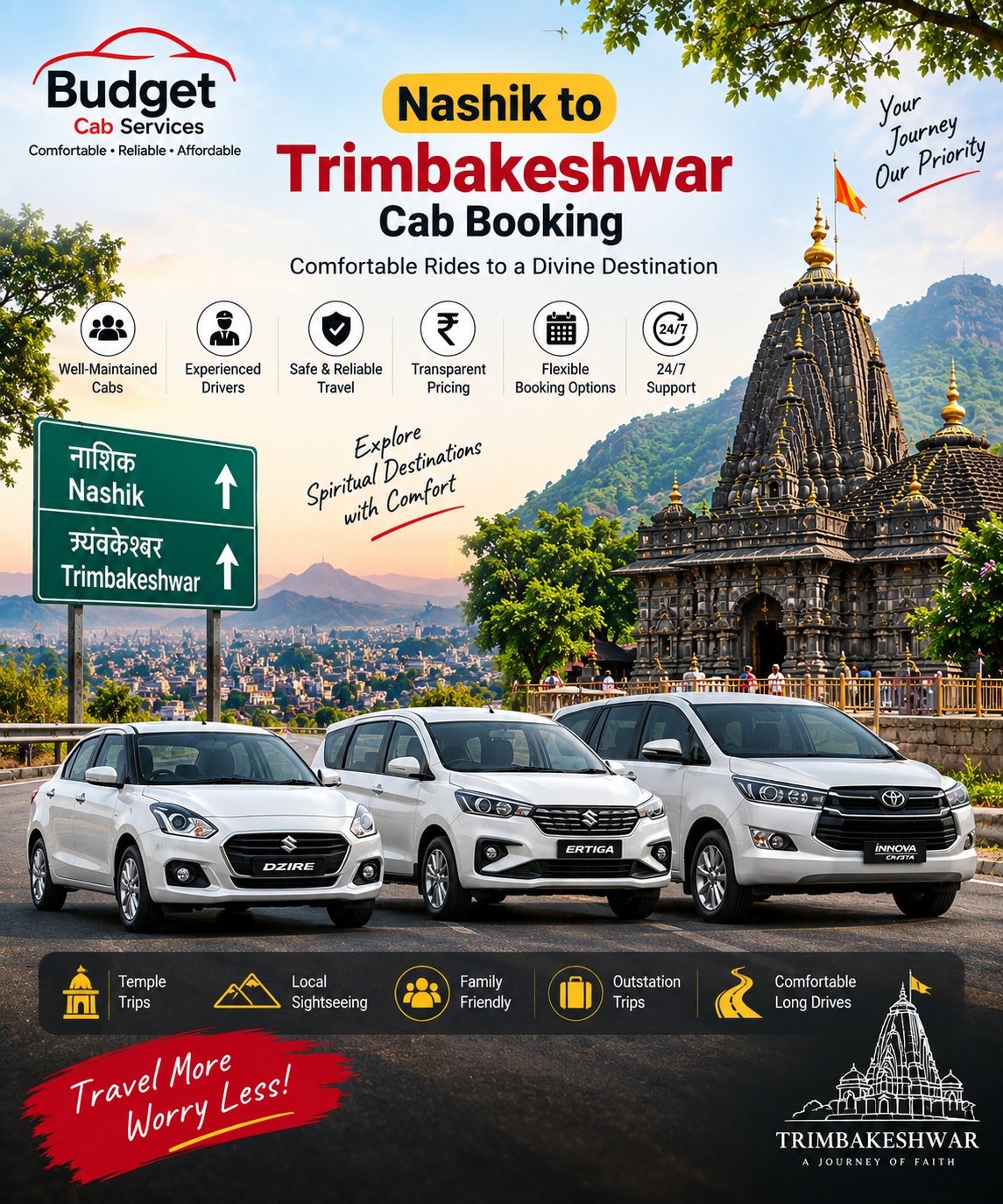 Budget Cab Services Nashik Trimbakeshwar cab booking