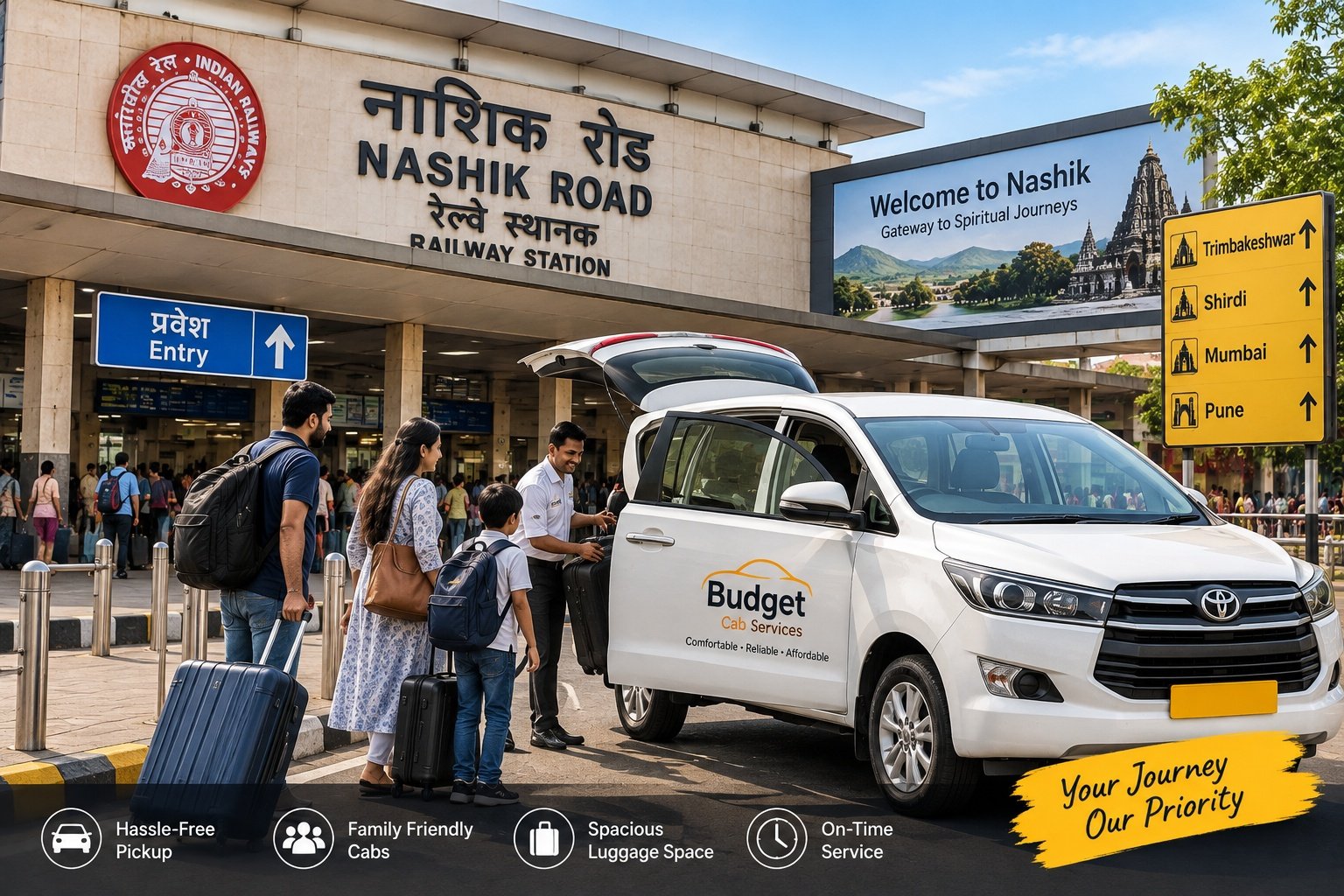 Cab Pickup at Nashik Railway Station for Trimbakeshwar