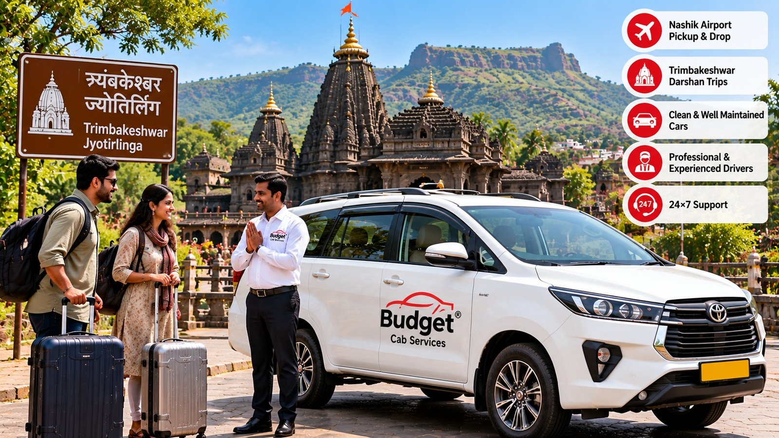 Budget Cab Services Nashik Airport to Trimbakeshwar booking