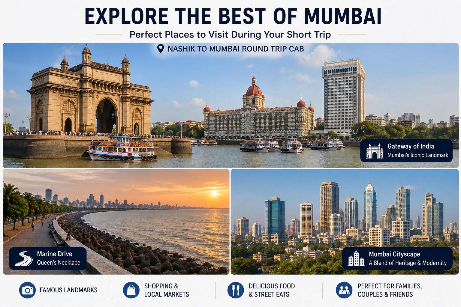 Mumbai sightseeing with Gateway of India and Marine Drive