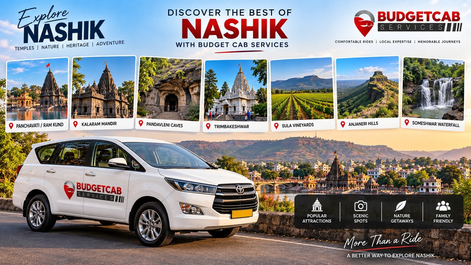 Nashik attractions including Panchavati Ram Kund Kalaram Mandir and Pandavleni Caves