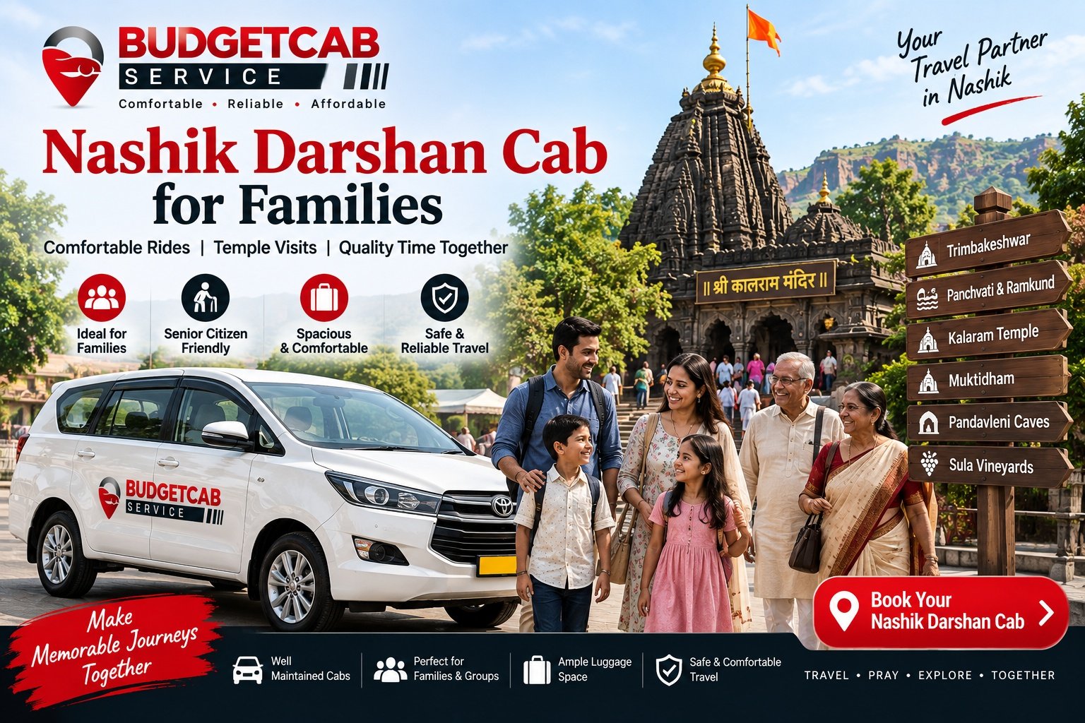 Nashik Darshan Cab for family temple sightseeing