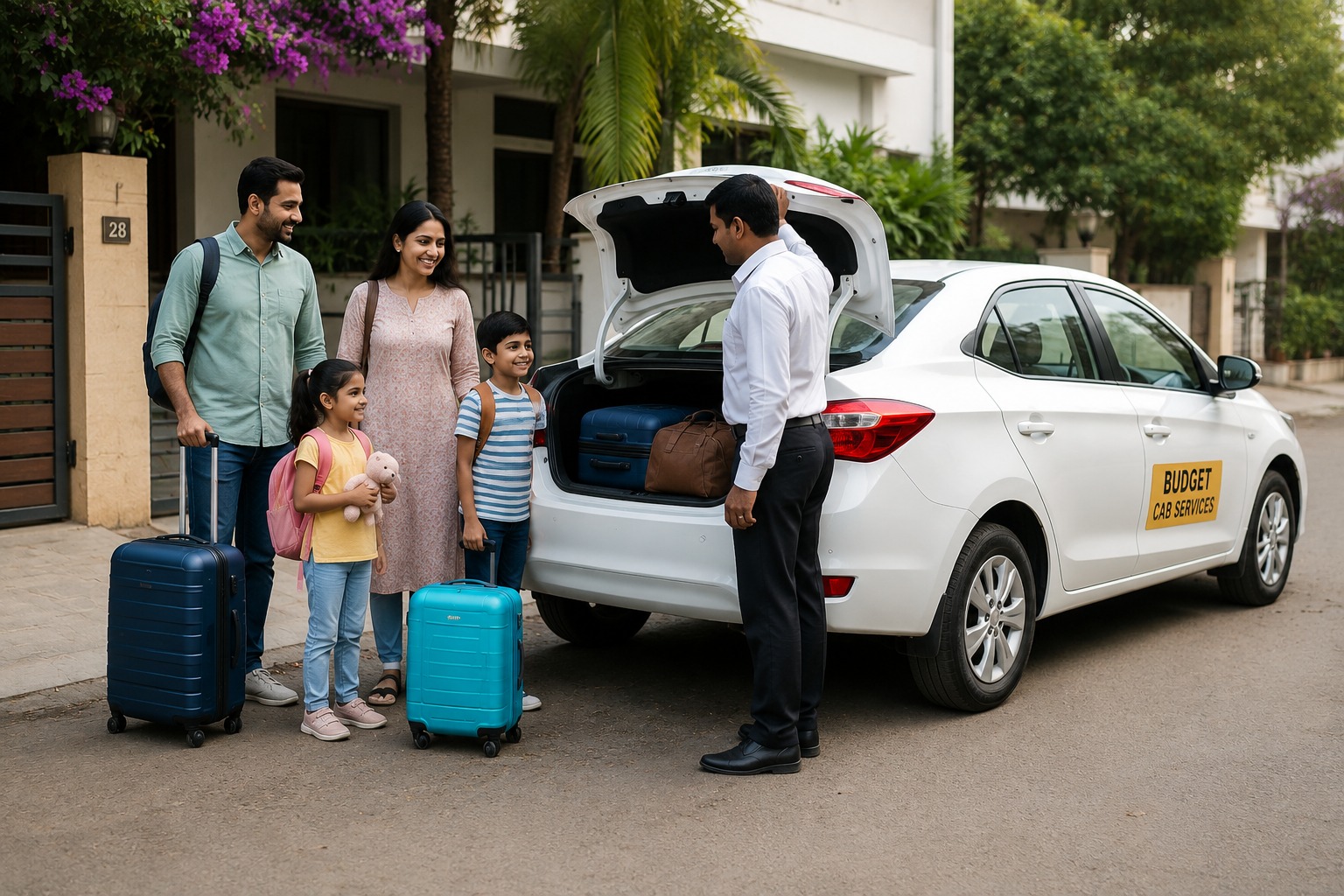 Family travelling from Nashik to Mumbai by round trip cab
