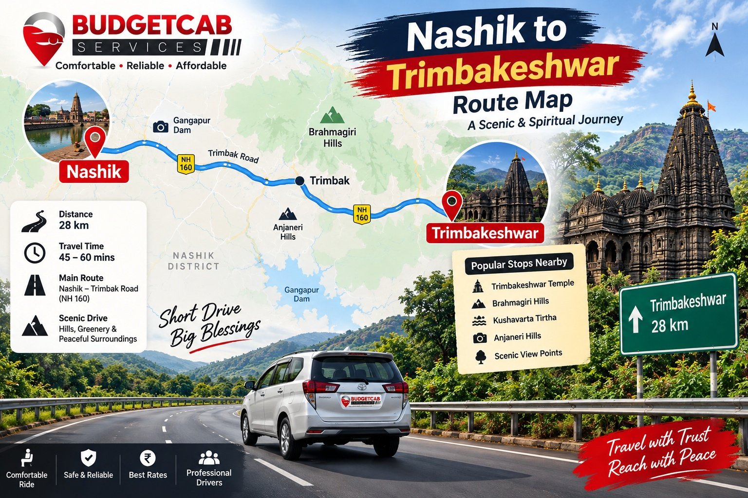 Nashik to Trimbakeshwar route map