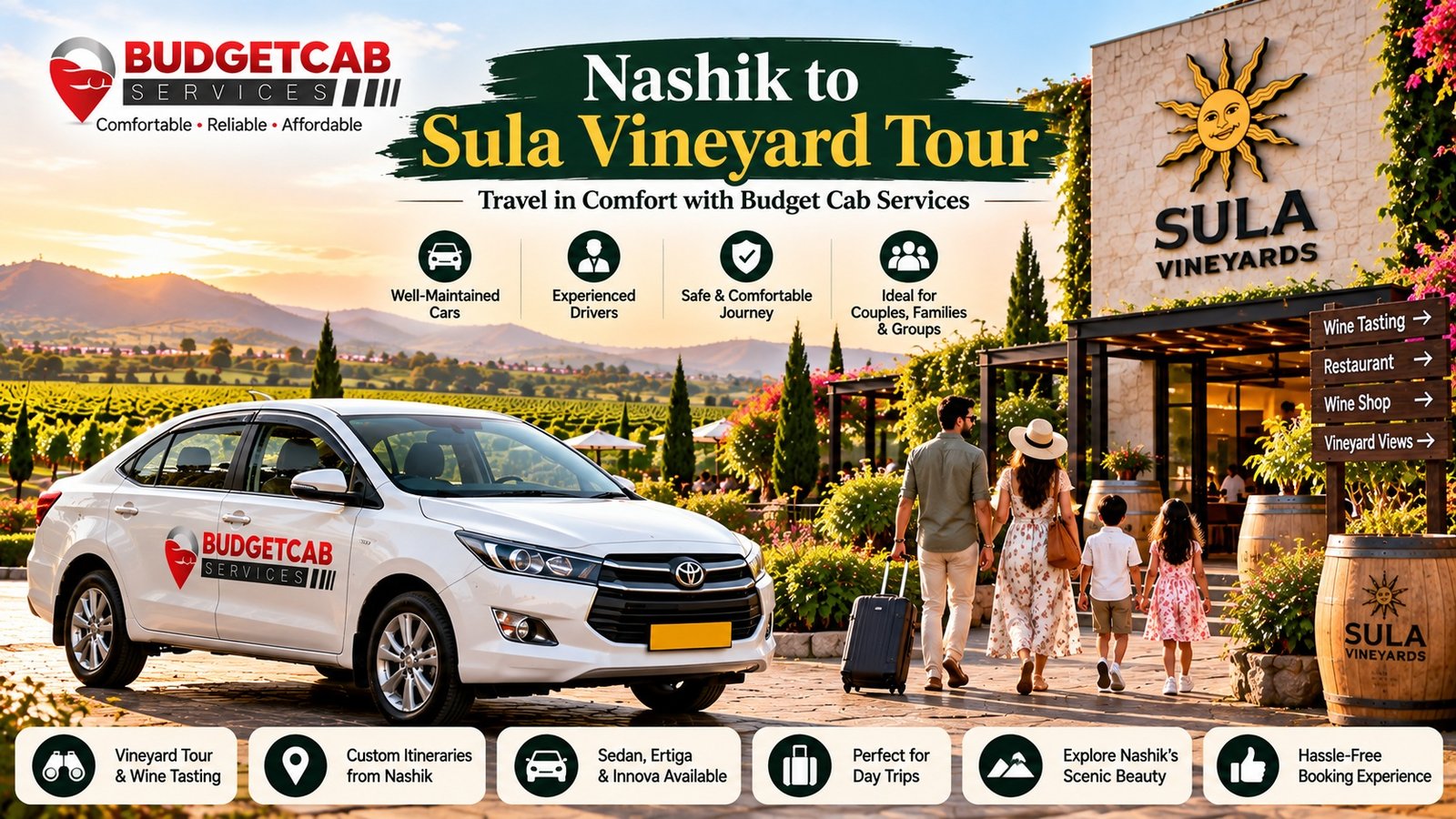 Budget Cab Services for Sula Vineyard tour from Nashik