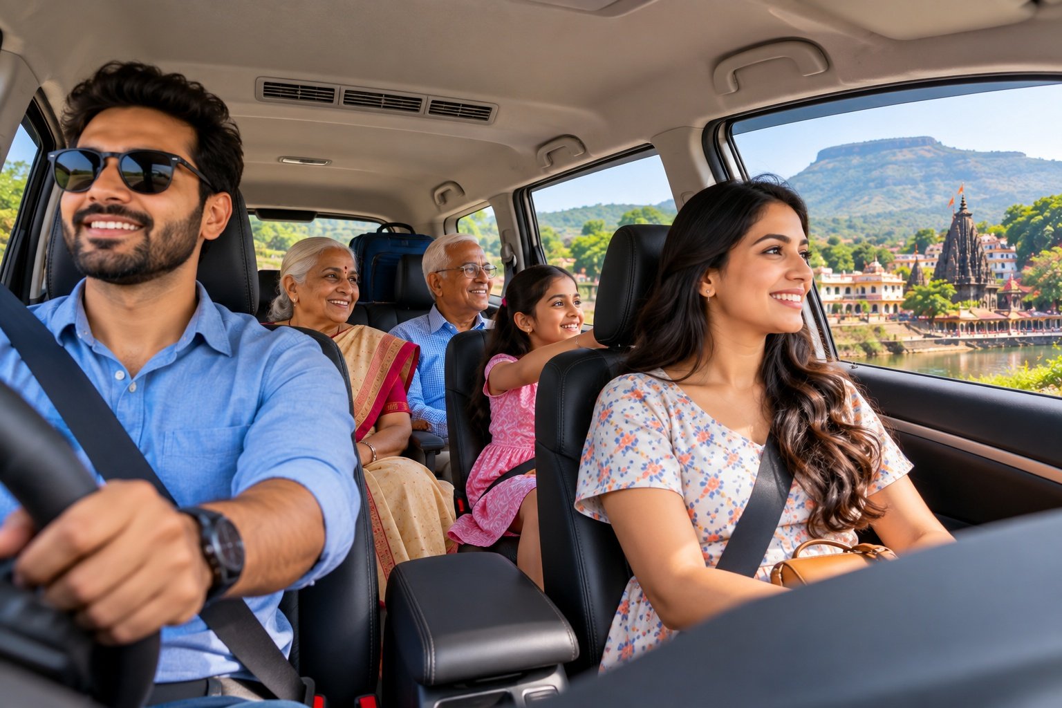 family travelling in Nashik sightseeing cab