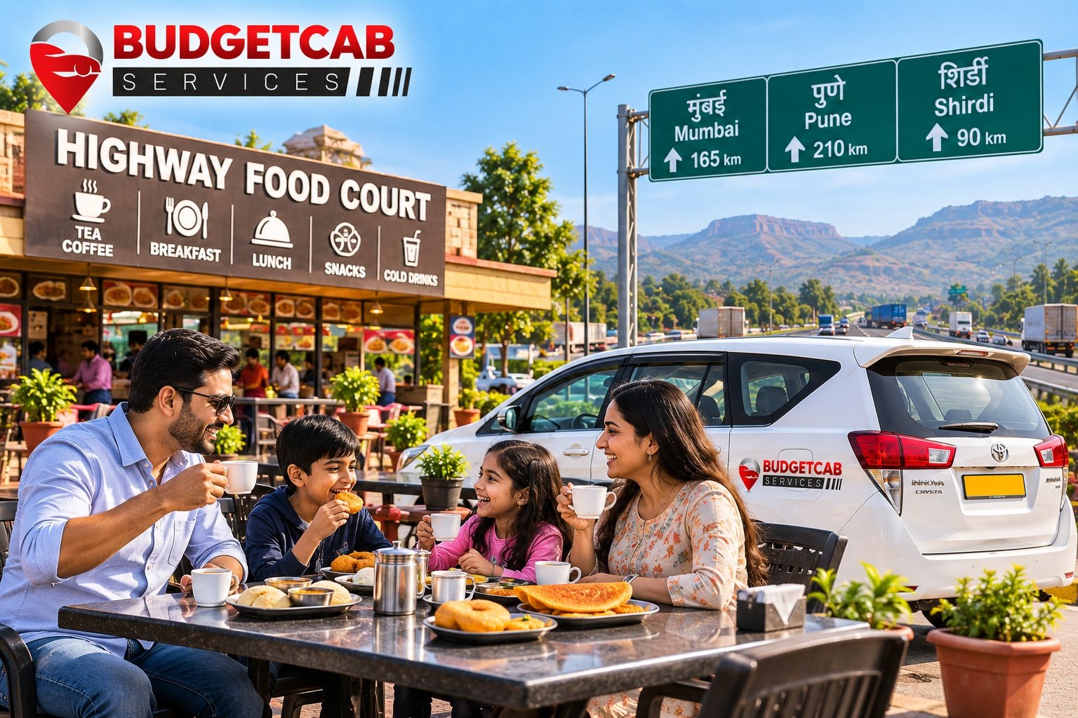 Food and break during Nashik outstation road trip
