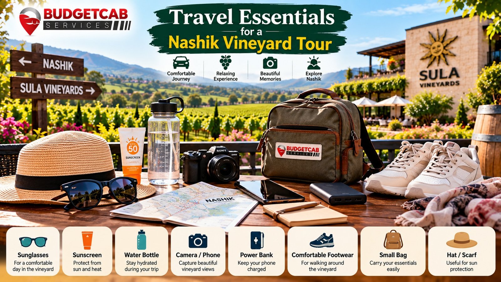 Travel essentials to carry for a Nashik vineyard tour